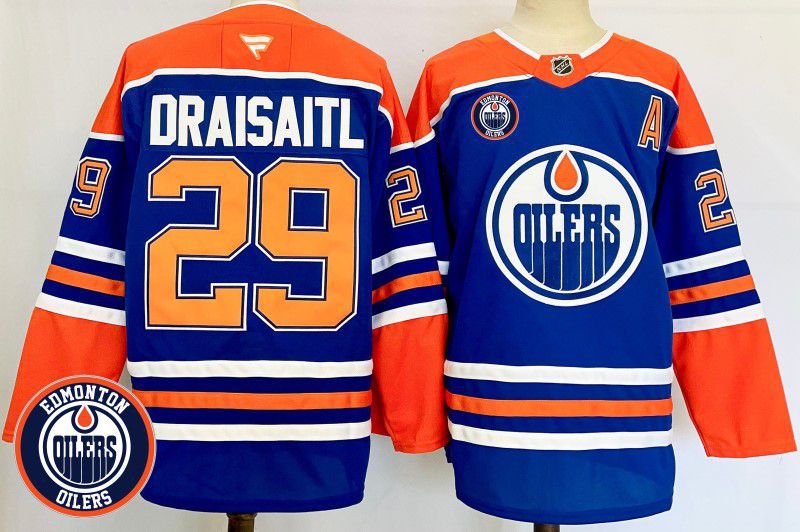 Men Edmonton Oilers #29 Draisaitl Blue Fanatics 2025 NHL Jersey style 2